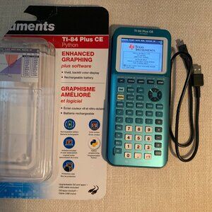 Texas Instruments TI-84 Plus CE Color Graphing Calculator, Teal (Metallic)